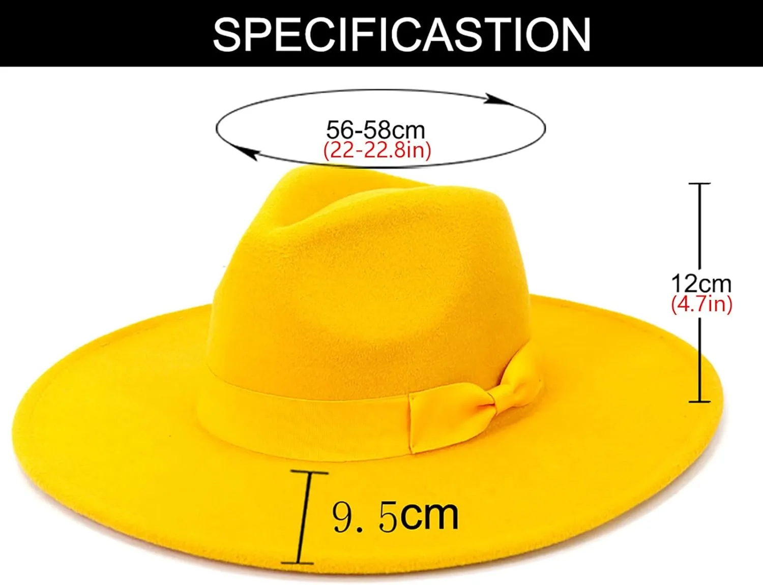 Men & Women Vintage Wide Brim Fedora Hat with Belt Buckle