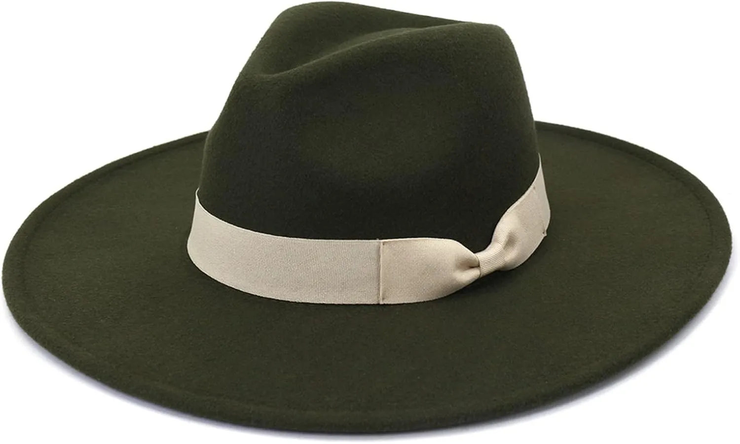 Men & Women Vintage Wide Brim Fedora Hat with Belt Buckle