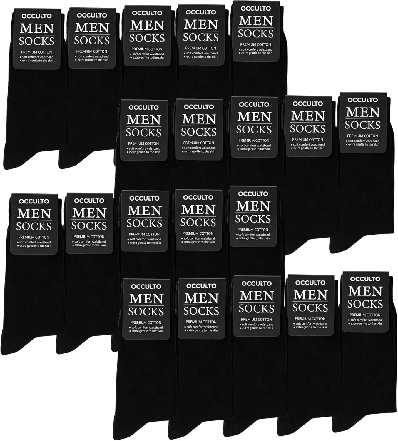 Men Black Dress Socks Pack of 10, Pack of 20 (Model: Hermann)