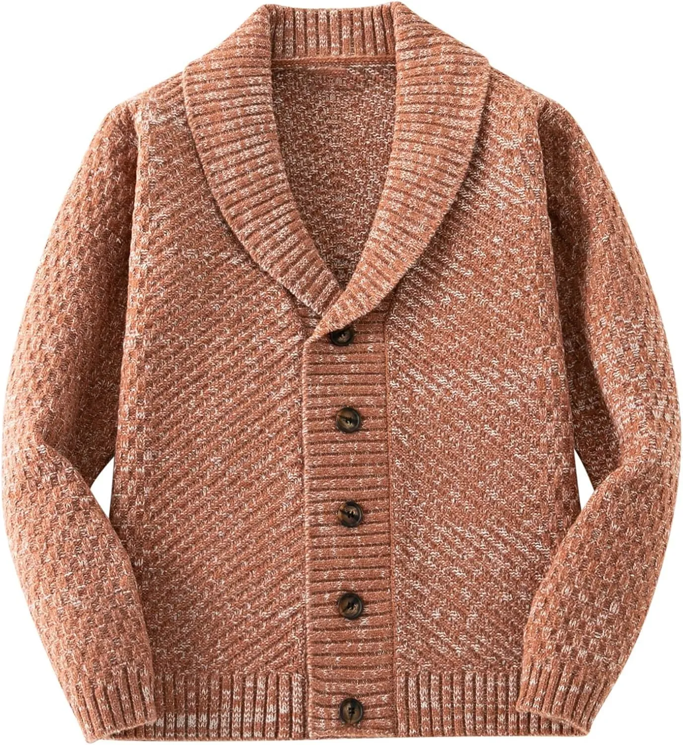 Men Cable Knit Cardigan Button Down Cardigan Sweater Vintage Open Front Sweater Winter Knit Cardigan Lapel Sweater