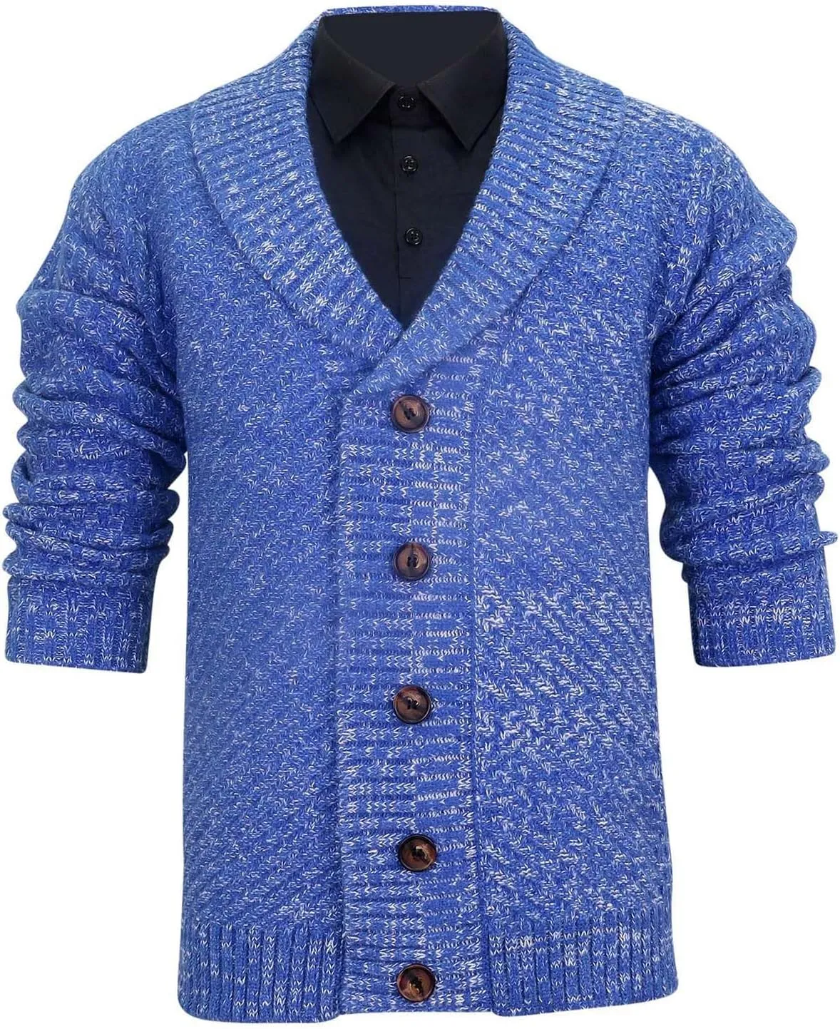 Men Cable Knit Cardigan Button Down Cardigan Sweater Vintage Open Front Sweater Winter Knit Cardigan Lapel Sweater