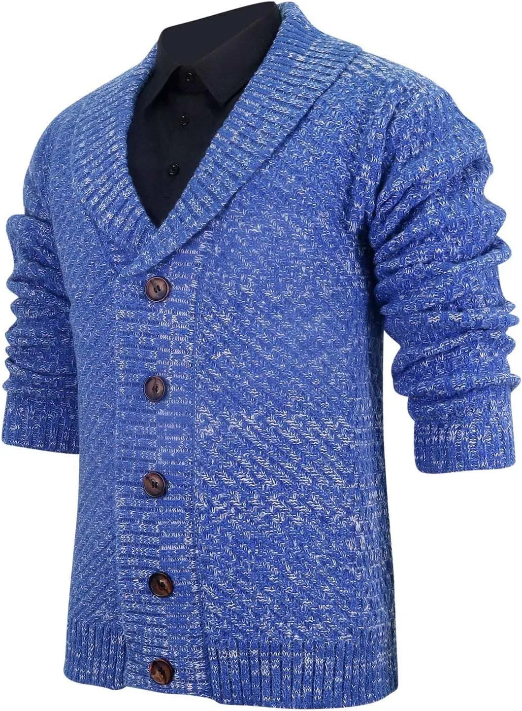 Men Cable Knit Cardigan Button Down Cardigan Sweater Vintage Open Front Sweater Winter Knit Cardigan Lapel Sweater