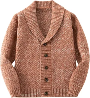 Men Cable Knit Cardigan Button Down Cardigan Sweater Vintage Open Front Sweater Winter Knit Cardigan Lapel Sweater