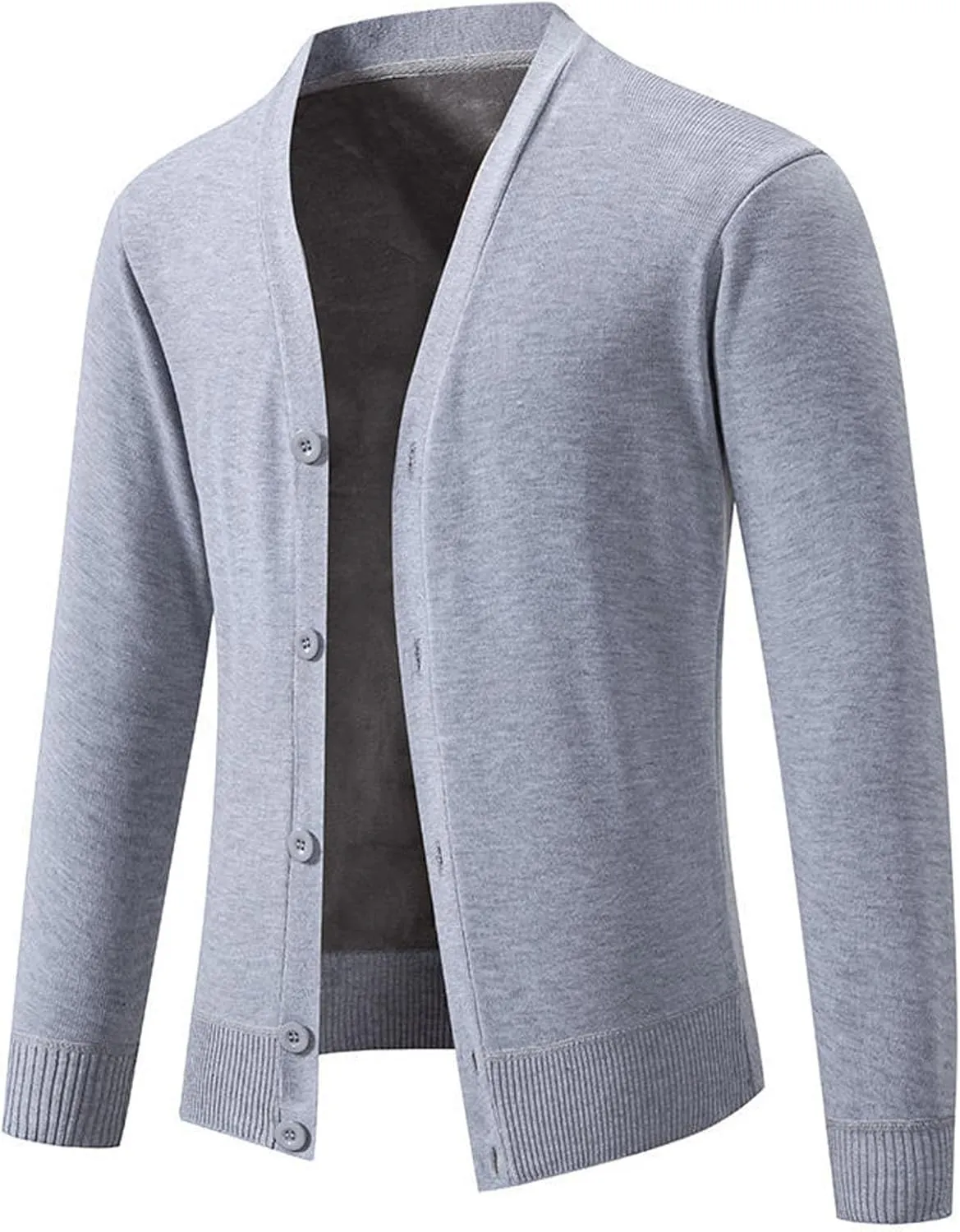 Men Knit Cardigan Sweater Button Down Knit Sweater Stand Collar Long Sleeve Sweater Lightweight V Neck Cardigan