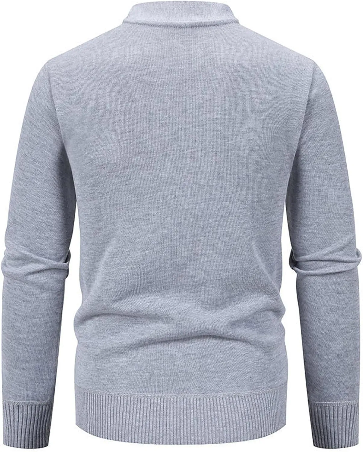Men Knit Cardigan Sweater Button Down Knit Sweater Stand Collar Long Sleeve Sweater Lightweight V Neck Cardigan