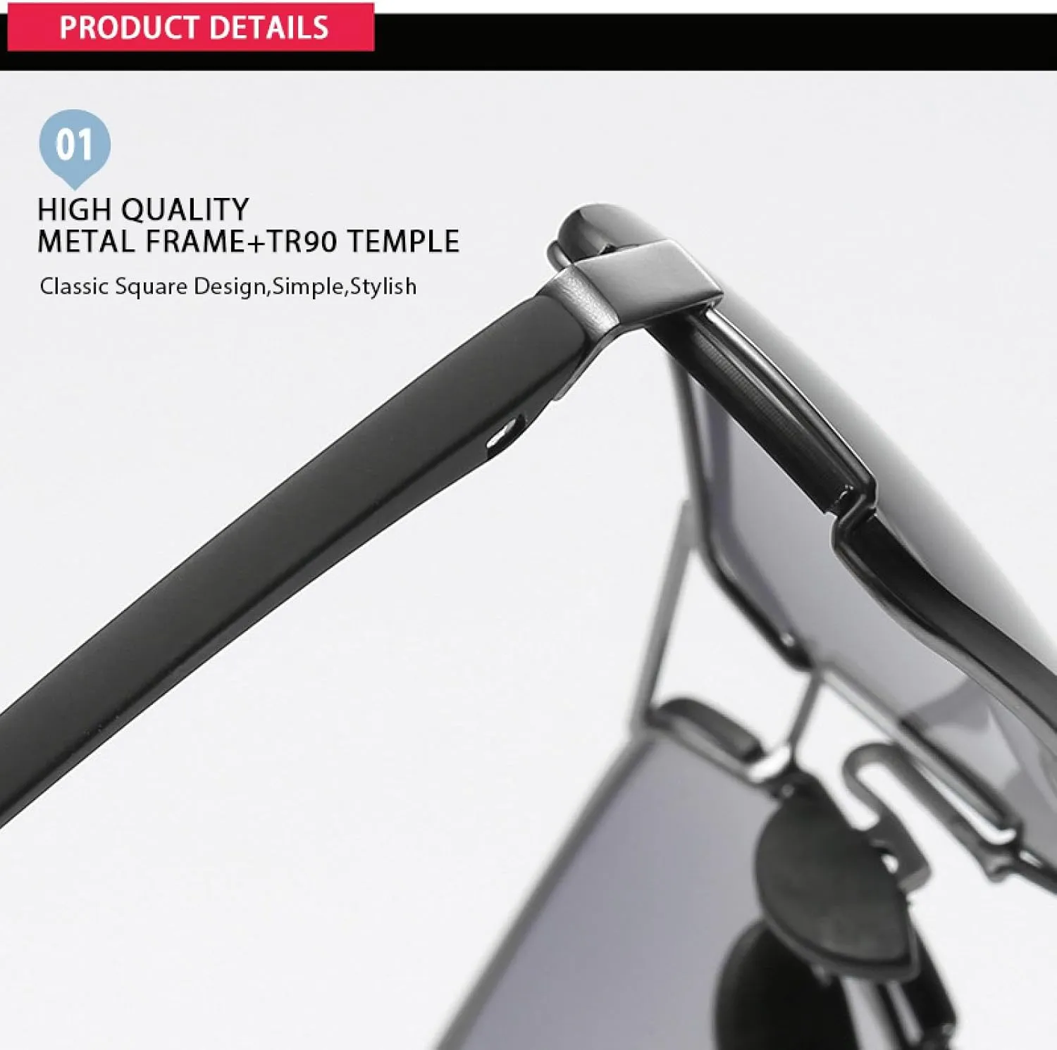 Men Polarized Sunglasses Rimless Ultra Light Tr90 Driving Eyeglass
