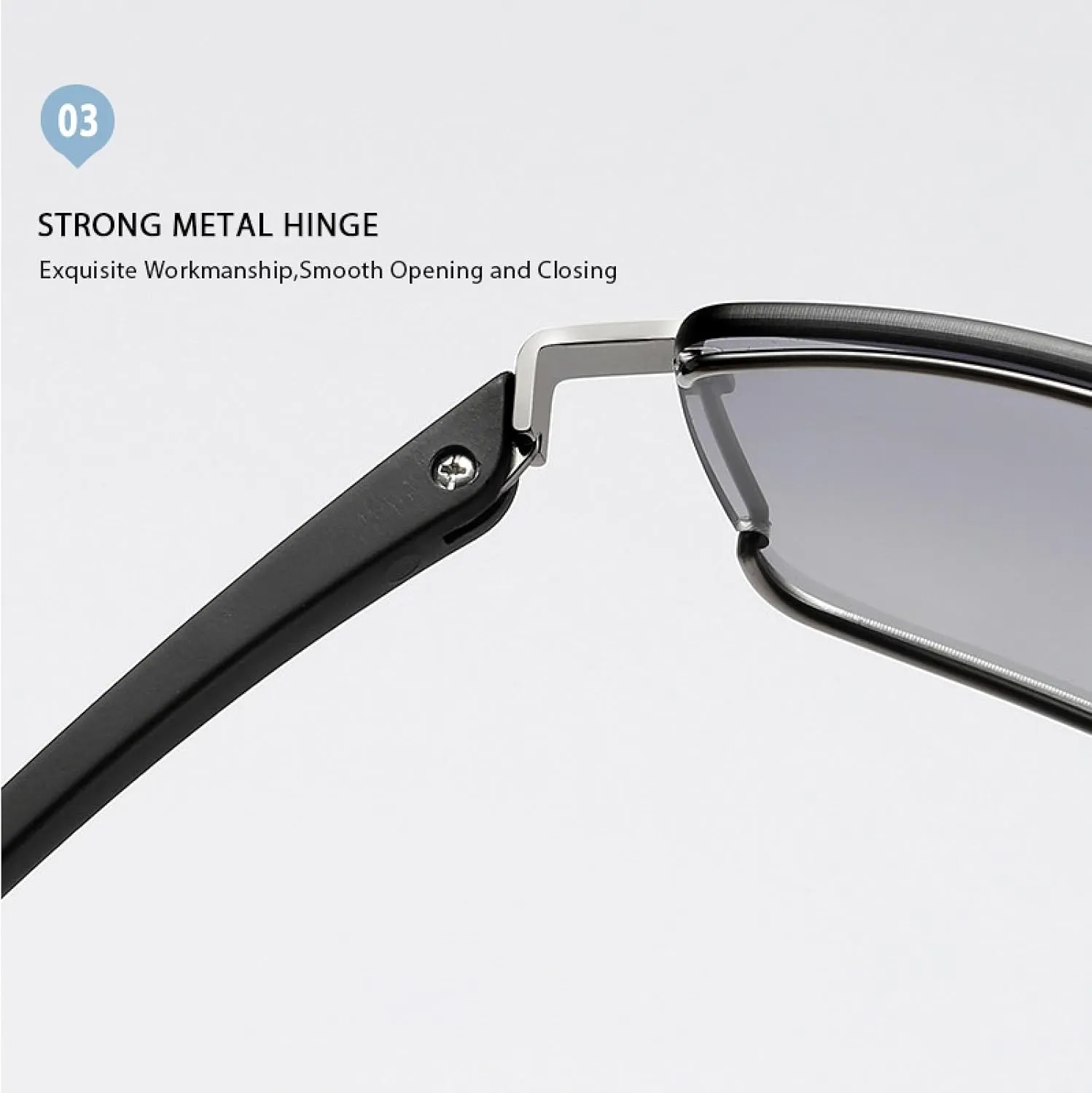 Men Polarized Sunglasses Rimless Ultra Light Tr90 Driving Eyeglass