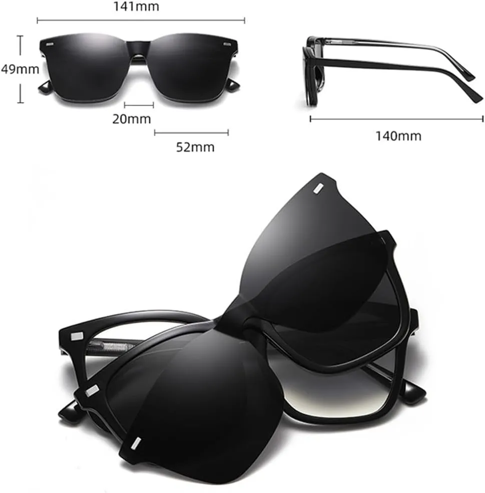 Men Sunglasses Set Clear Gray UV400 Women Rivets Sun Glasses