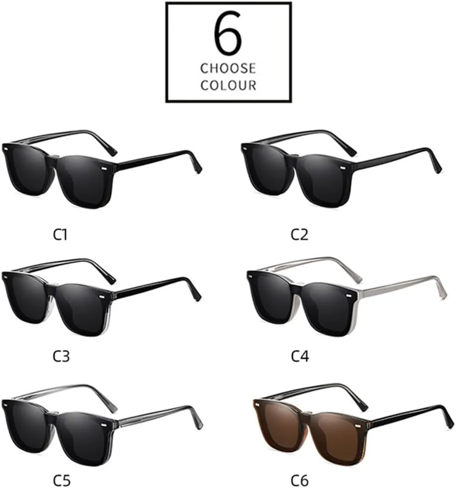 Men Sunglasses Set Clear Gray UV400 Women Rivets Sun Glasses