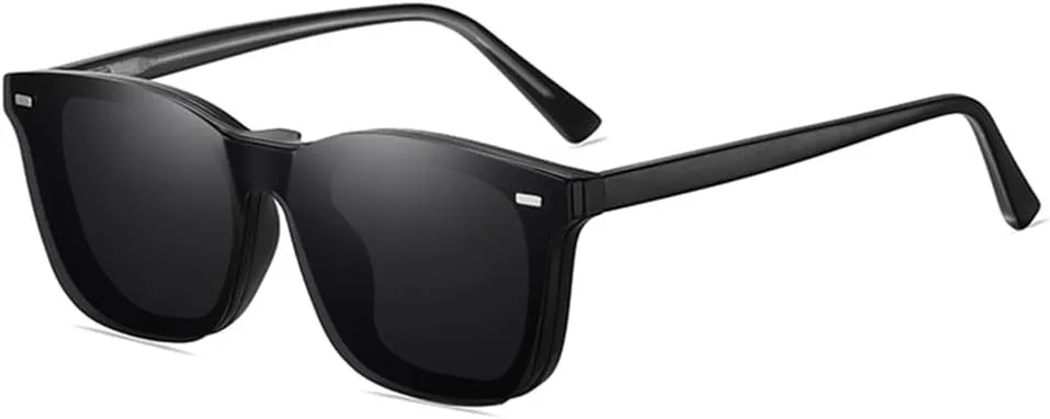 Men Sunglasses Set Clear Gray UV400 Women Rivets Sun Glasses