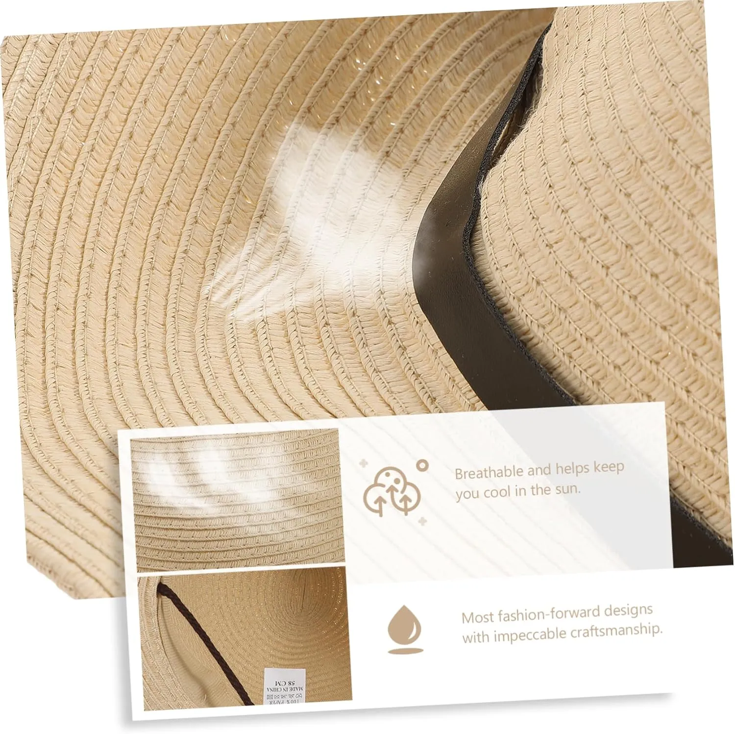 Men Wide Brim Hat Hats UK Straw Summer Hat Outdoor Beach Hat para Boater Sun Hat Cloche Sunproof Caps