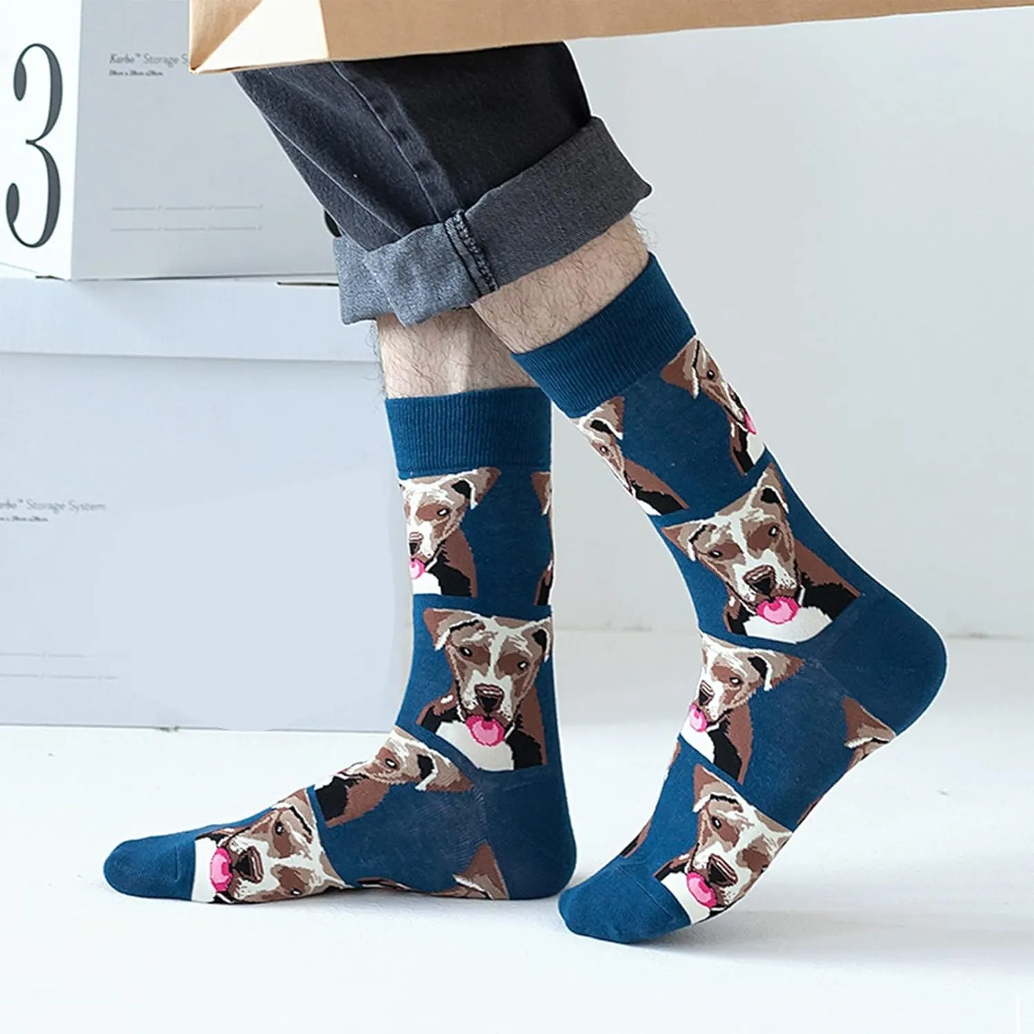 Men Women Animal Patterned Print Socks Funny Cute Novelty Design Socks Comfort Breathable Cotton Crew Socks