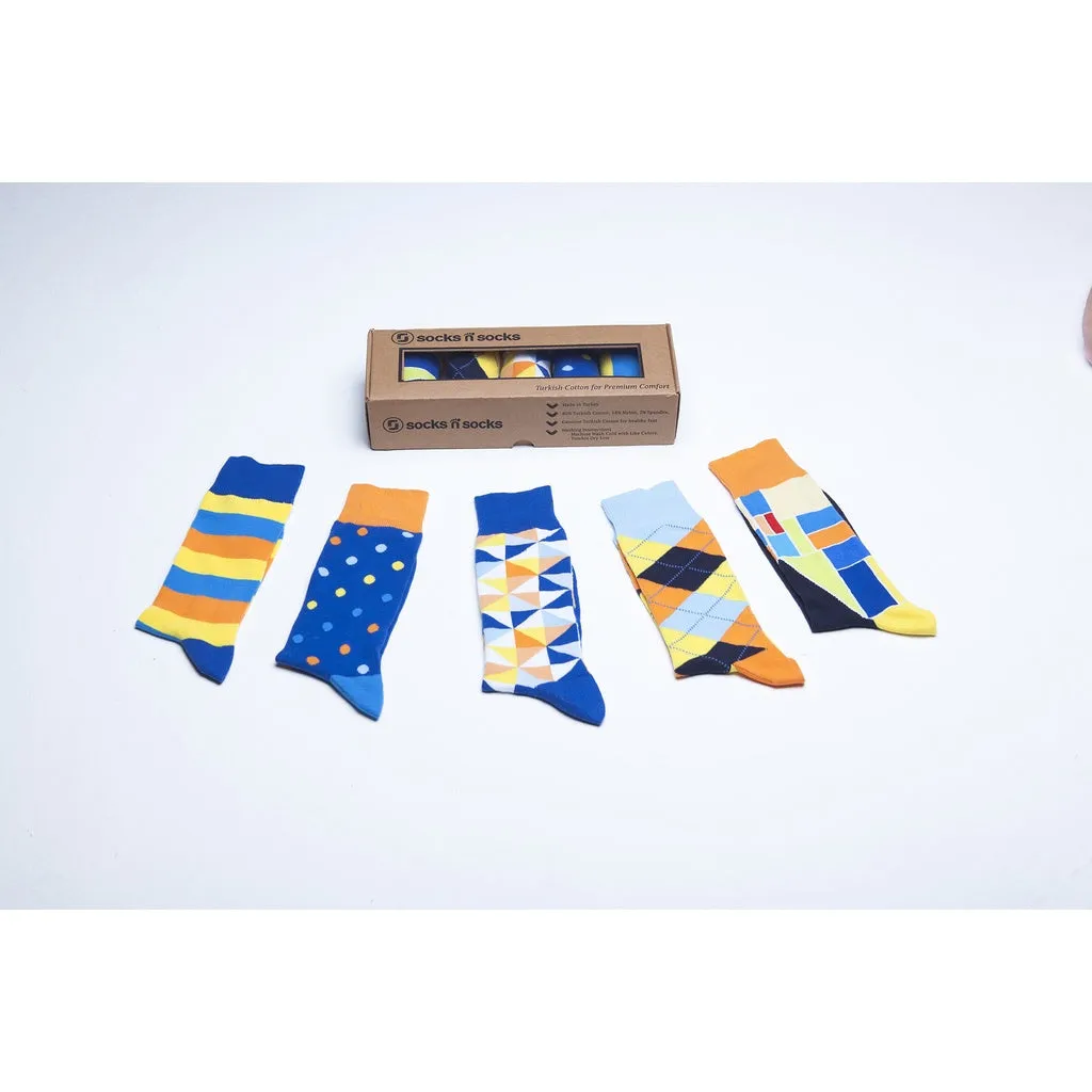 Men's 5-Pair Funky Mix Socks-3031