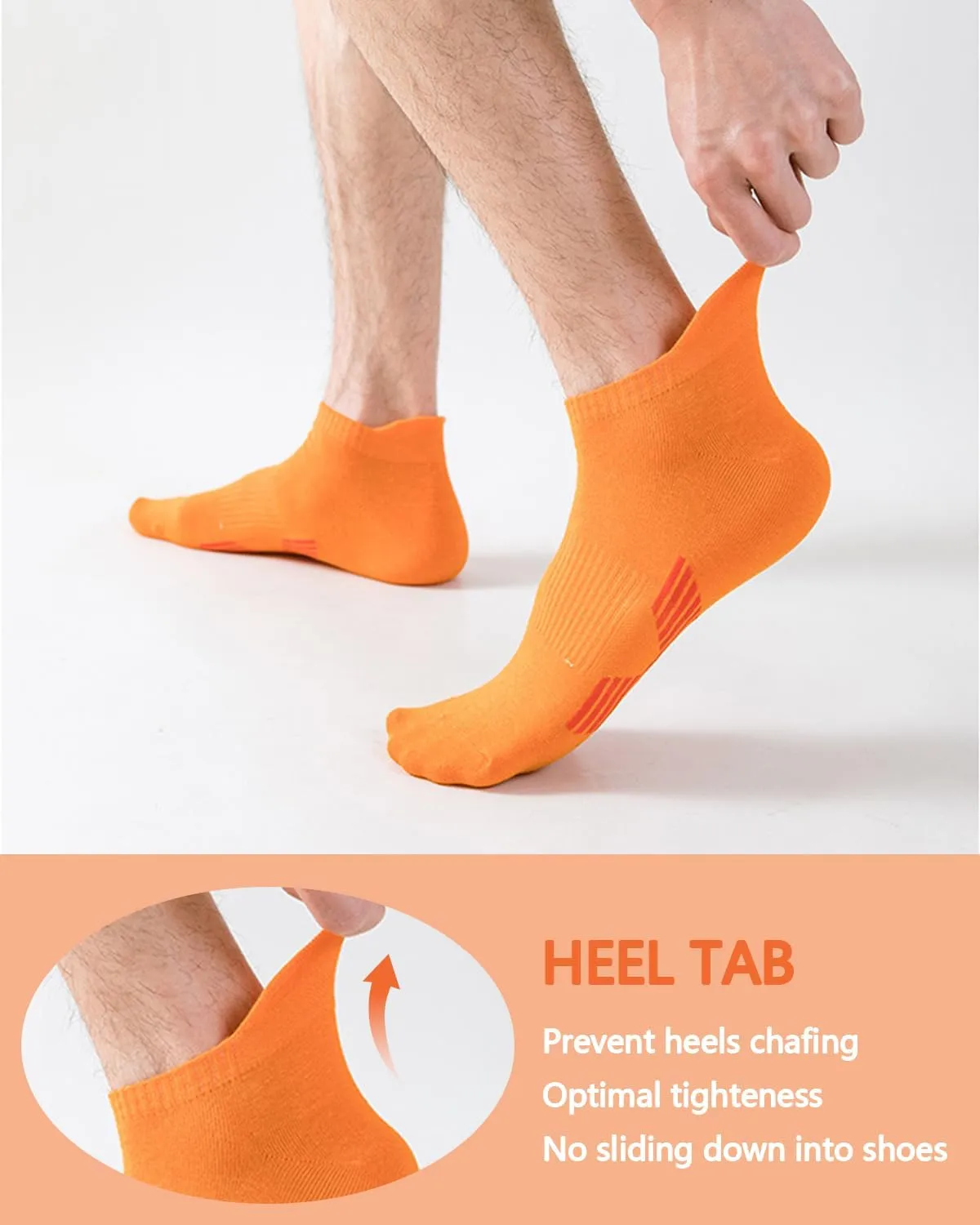 Mens Ankle Athletic Socks Low Cut Breathable Running Socks Cushioned Arch Sport Cotton Casual Socks 6-12 (5 Pairs)