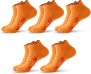 Mens Ankle Athletic Socks Low Cut Breathable Running Socks Cushioned Arch Sport Cotton Casual Socks 6-12 (5 Pairs)
