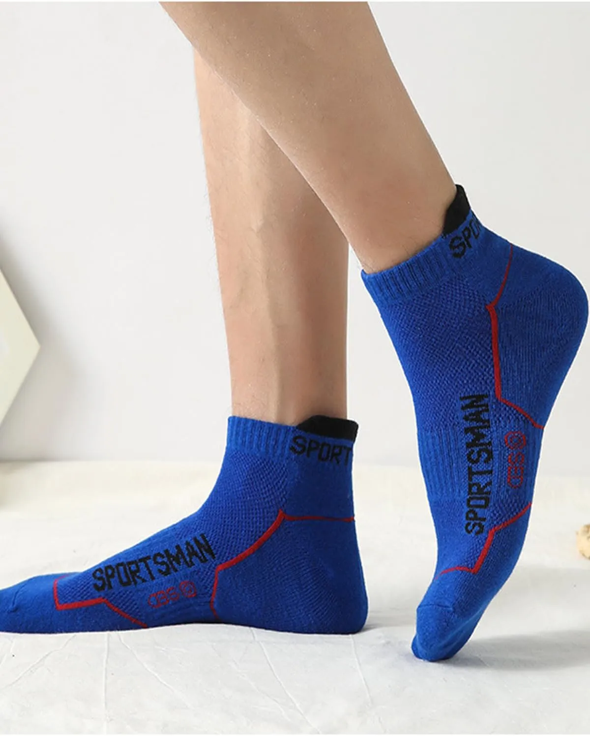 Mens Ankle Athletic Socks Running Socks Cotton Low Cut Breathable Cushioned Arch Support Casual Socks 6-12 (6 Pairs)