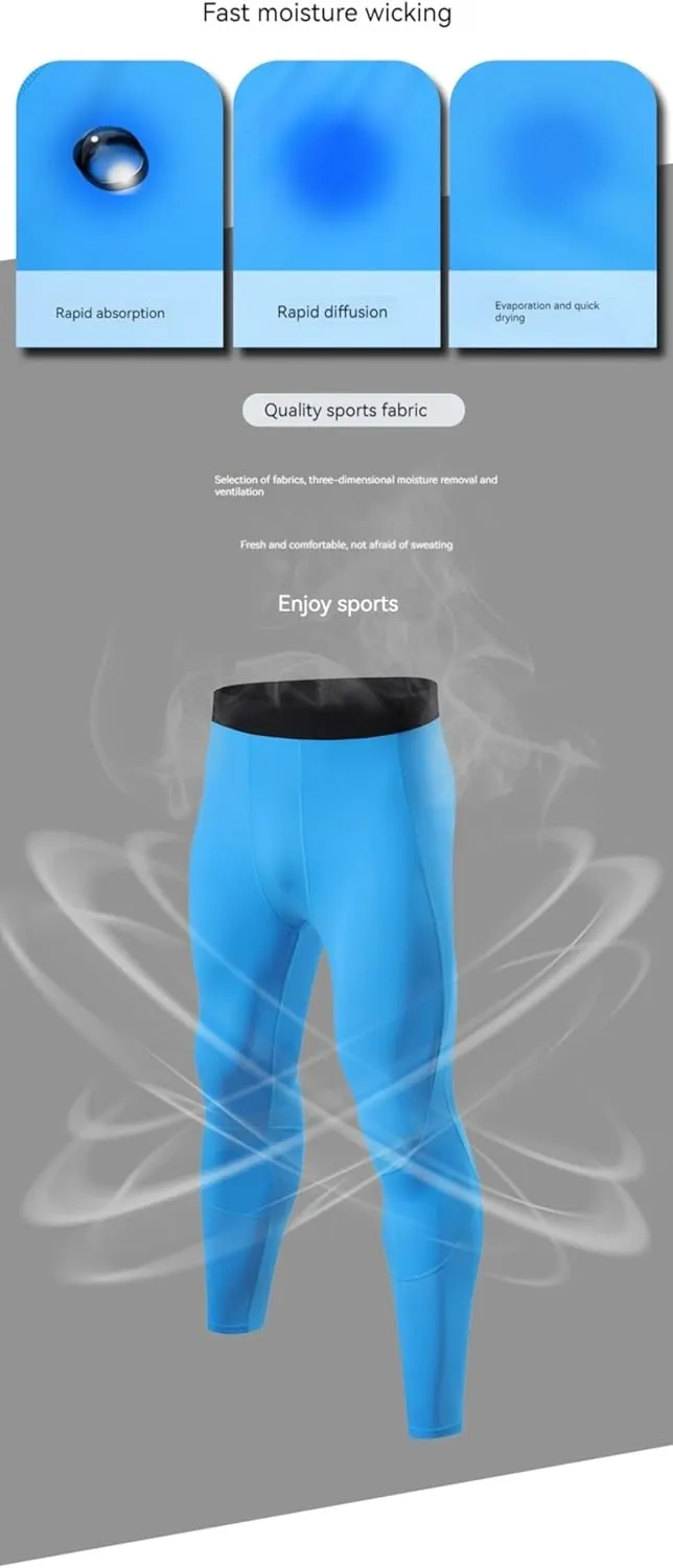 Men's Compression Men's Yoga Tights Pant for Running, Yoga, and Training Men's Running Sports Leggings