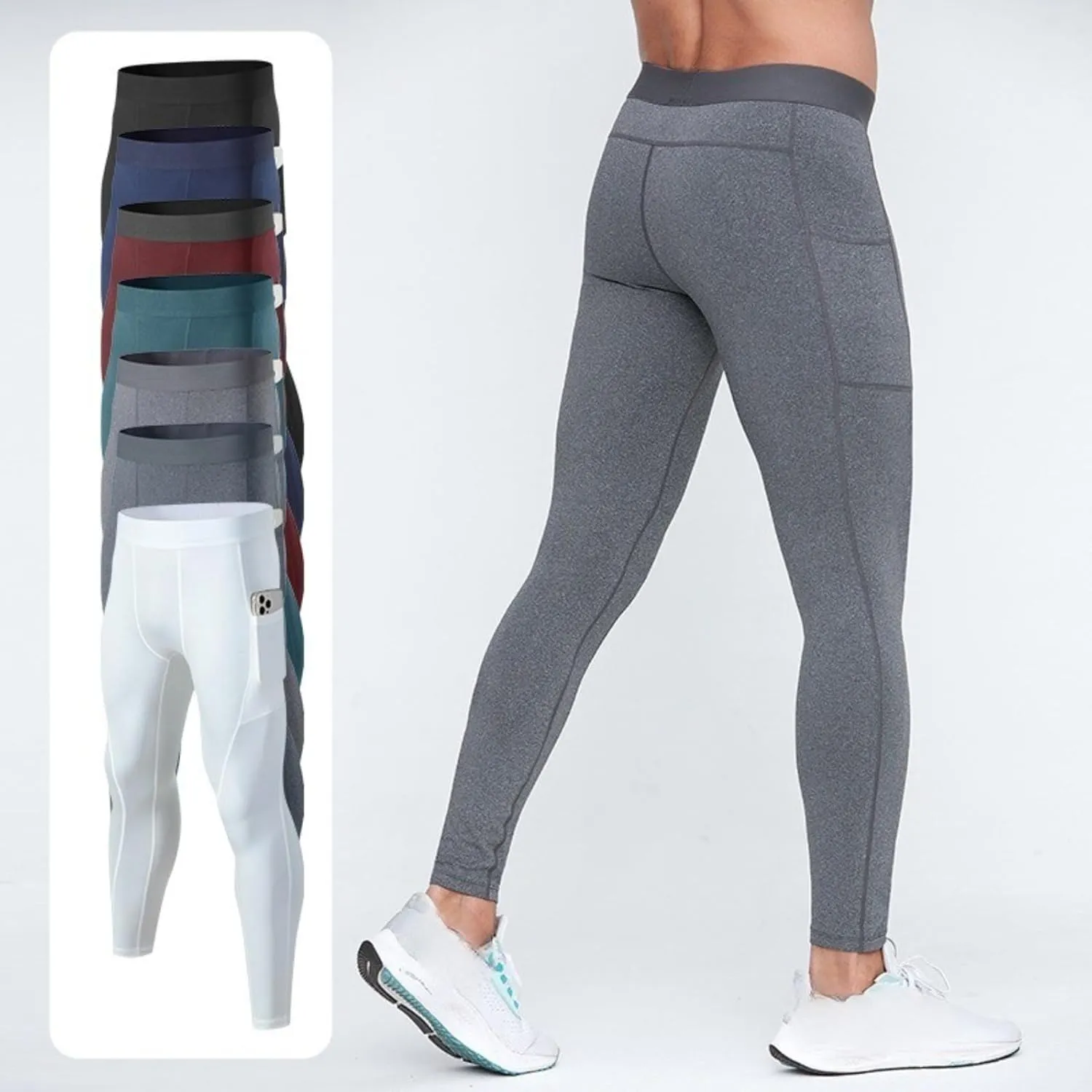Men's Compression Men's Yoga Tights Pant for Running, Yoga, and Training Men's Running Sports Leggings