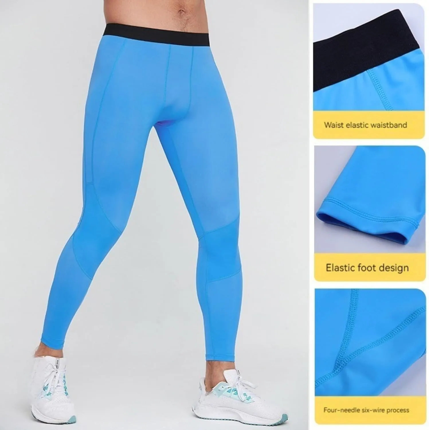 Men's Compression Men's Yoga Tights Pant for Running, Yoga, and Training Men's Running Sports Leggings
