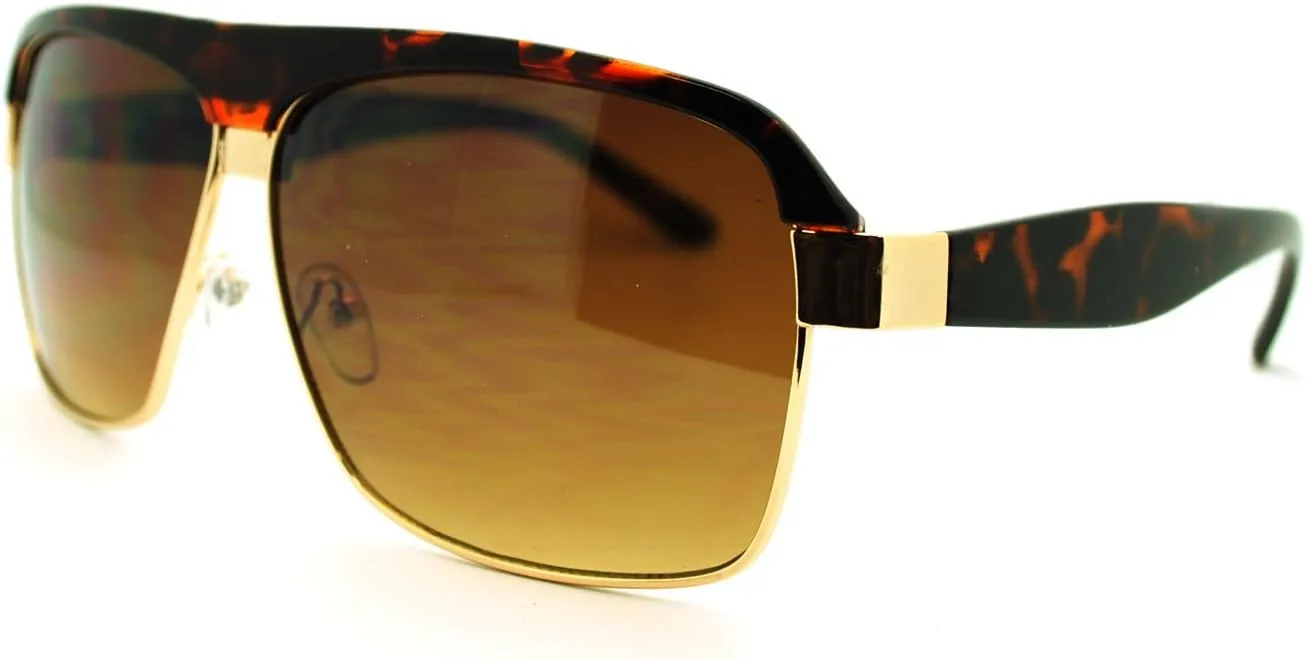 Men's Designer Fashion Sunglasses Square Flat Top Boss Shades