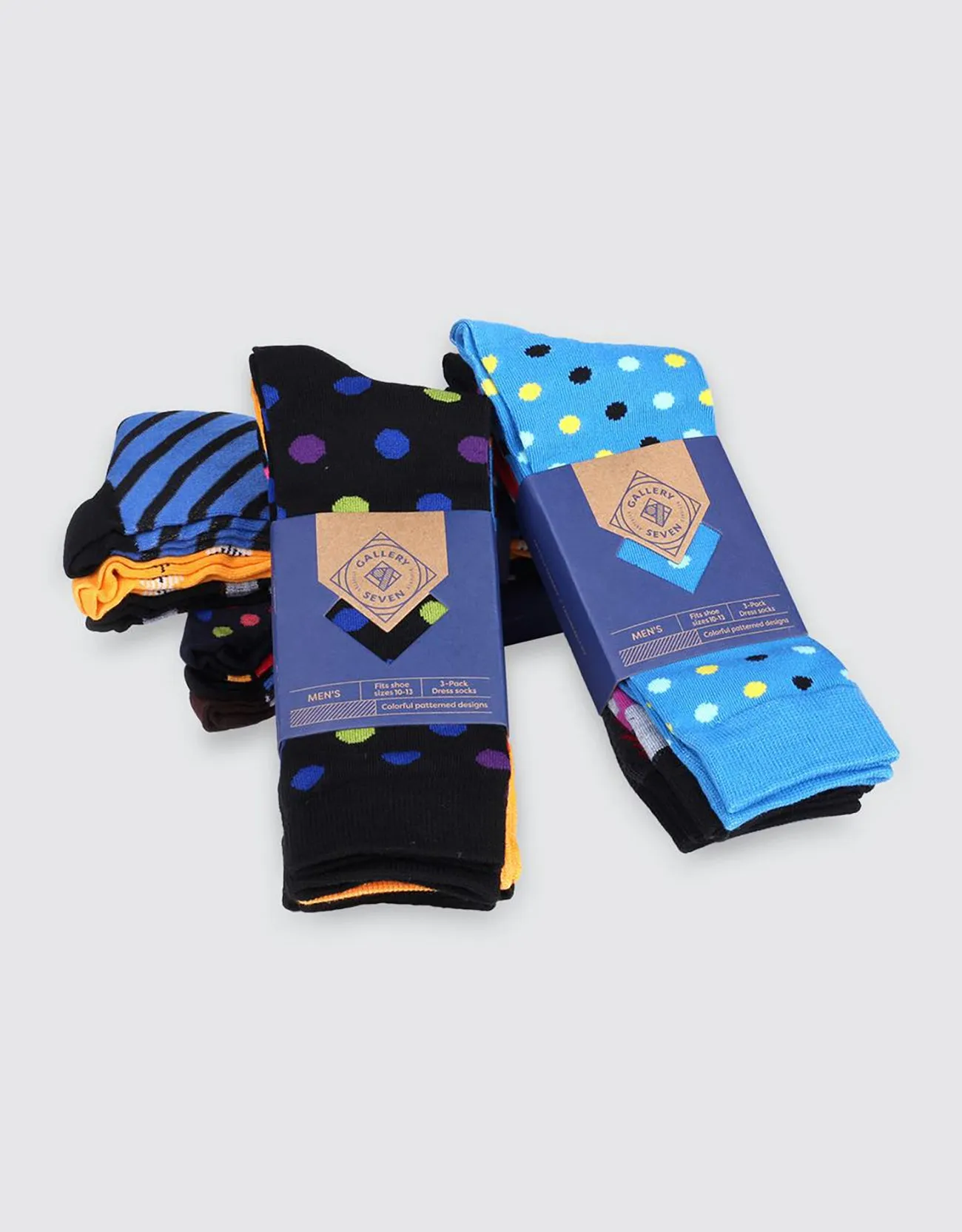 Men's Funky Colorful Dress Socks 12 Pack