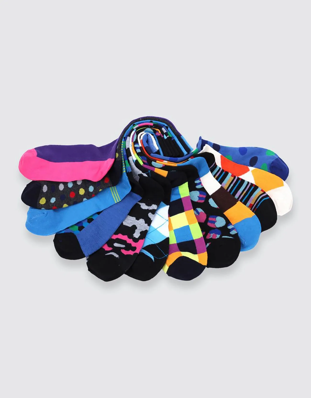 Men's Funky Colorful Dress Socks 12 Pack