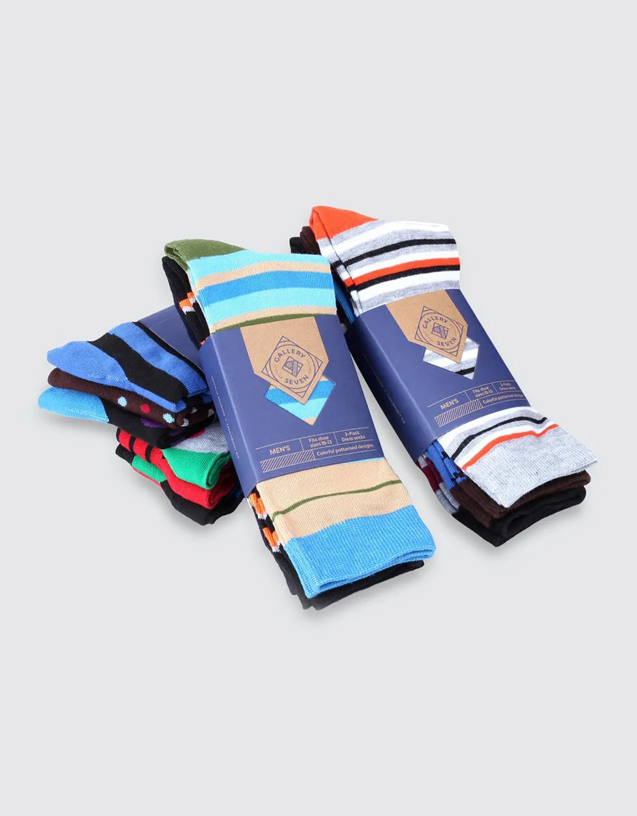 Men's Funky Colorful Dress Socks 12 Pack