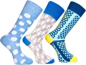 Men's Funky Dress Socks - Colorful Funky Business Casual Socks for Men - Organic Cotton Patterned Socks - 3 Pack