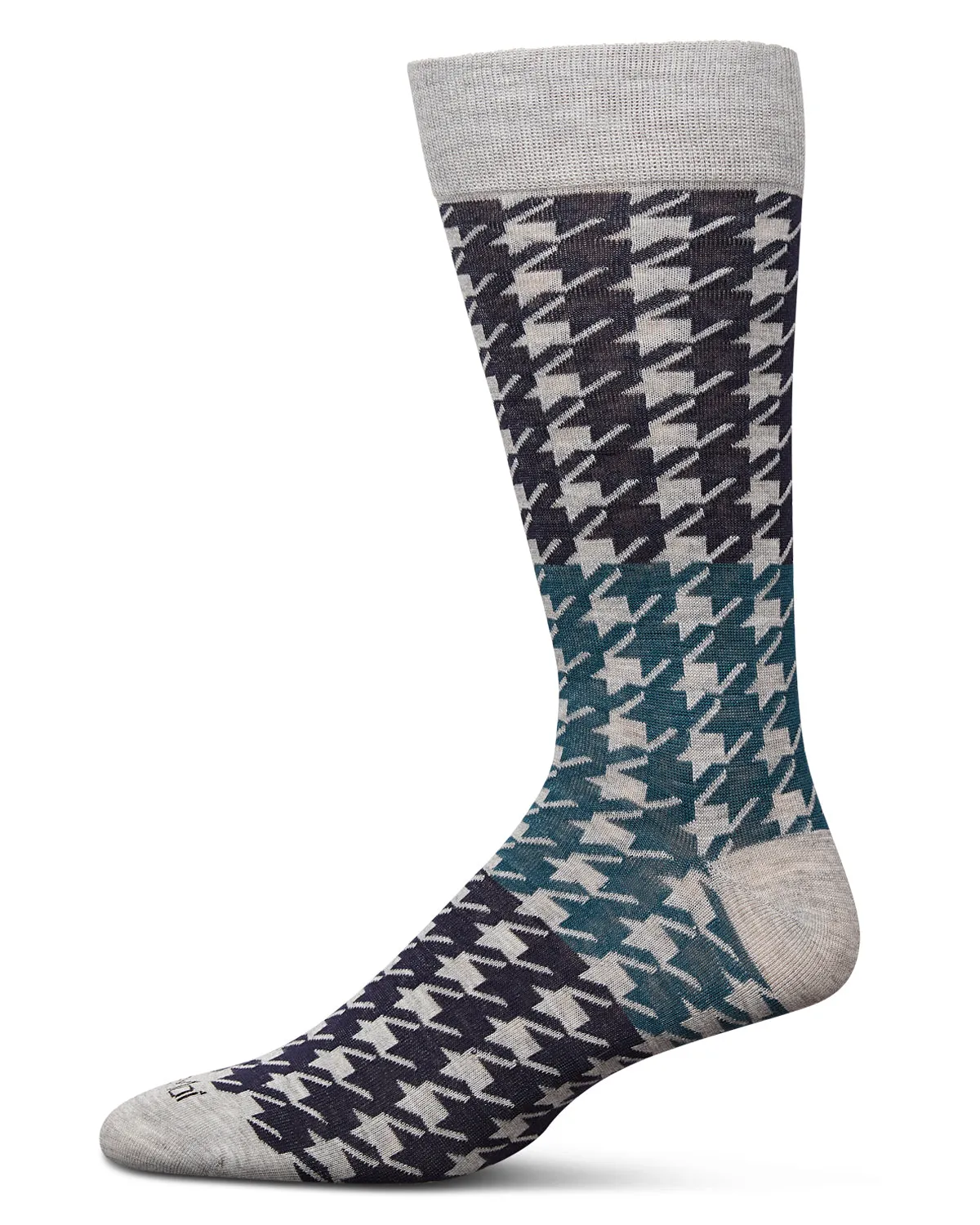 Men's Houndstooth Bamboo Dress Crew Socks