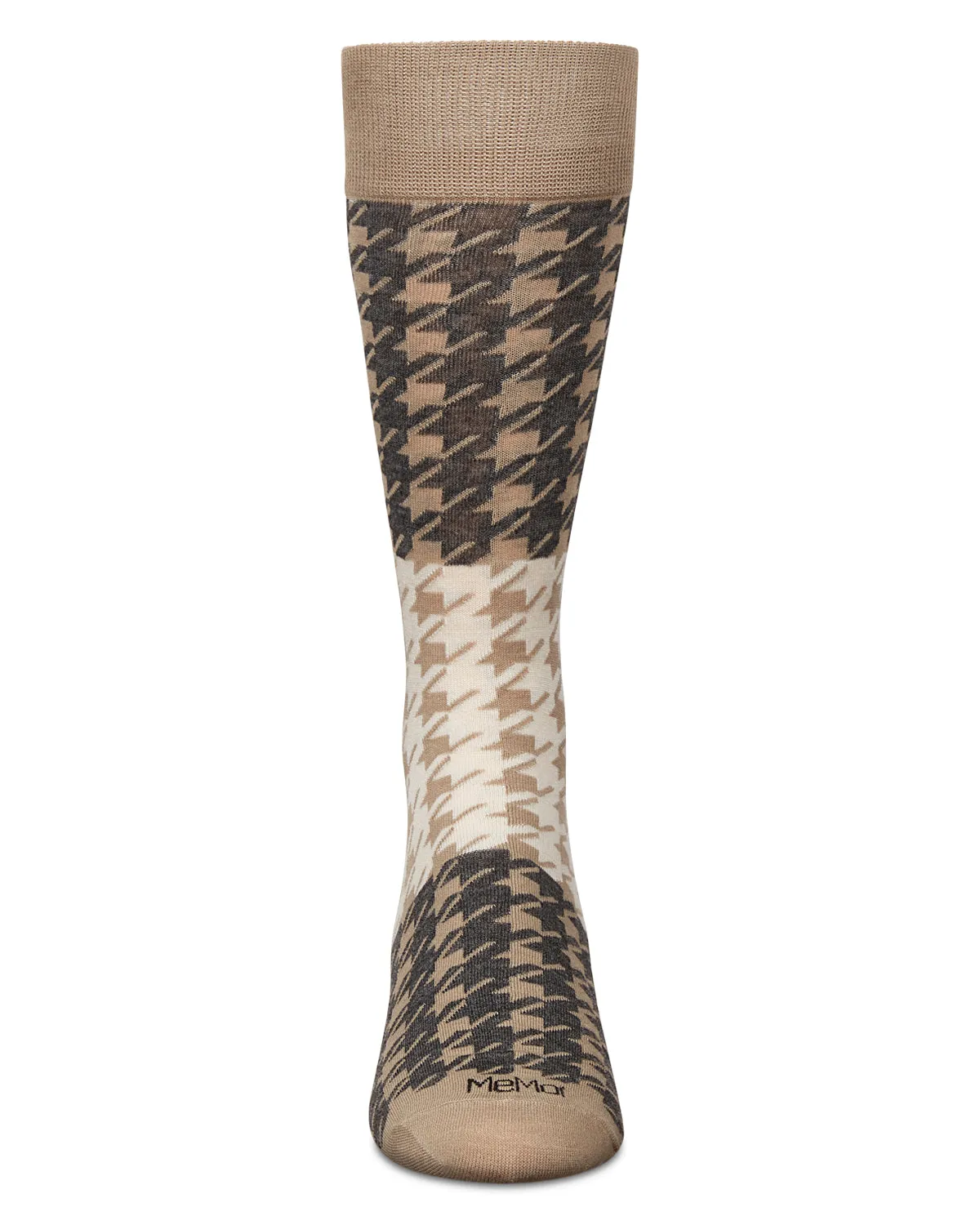 Men's Houndstooth Bamboo Dress Crew Socks