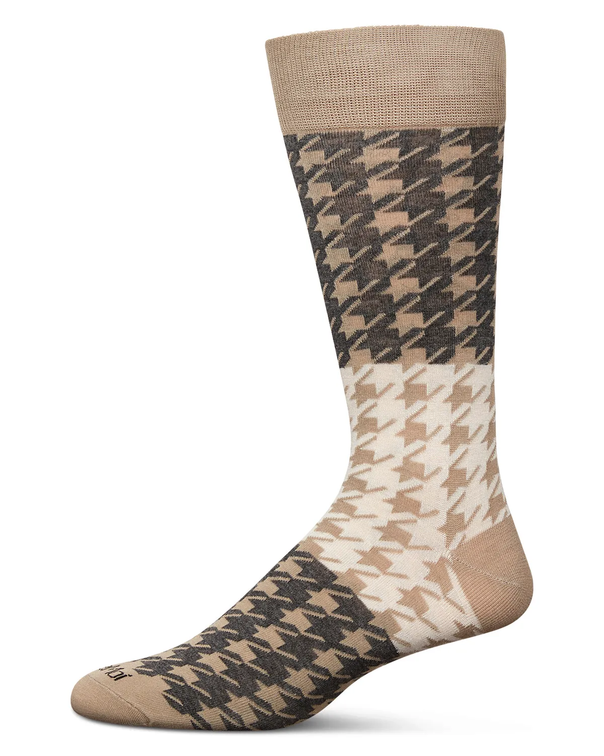 Men's Houndstooth Bamboo Dress Crew Socks