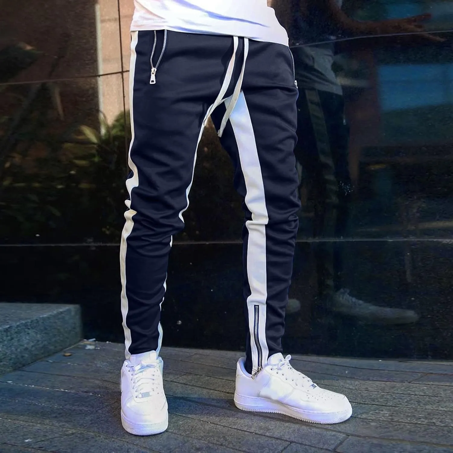 Men's Joggers Mens Sweatpants Athletic Cargo Pants for Men Casual Work Trousers Tactical Pants Rip-Stop Hiking Pants