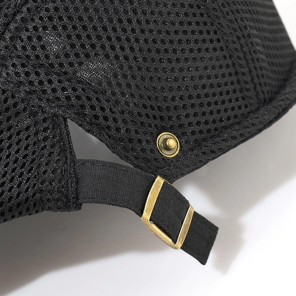 Men's Mesh Cap Breathable Summer Newsboy Hat Adjustable Beret Ivy Cap Irish Cabbie Driving Hunting Hats