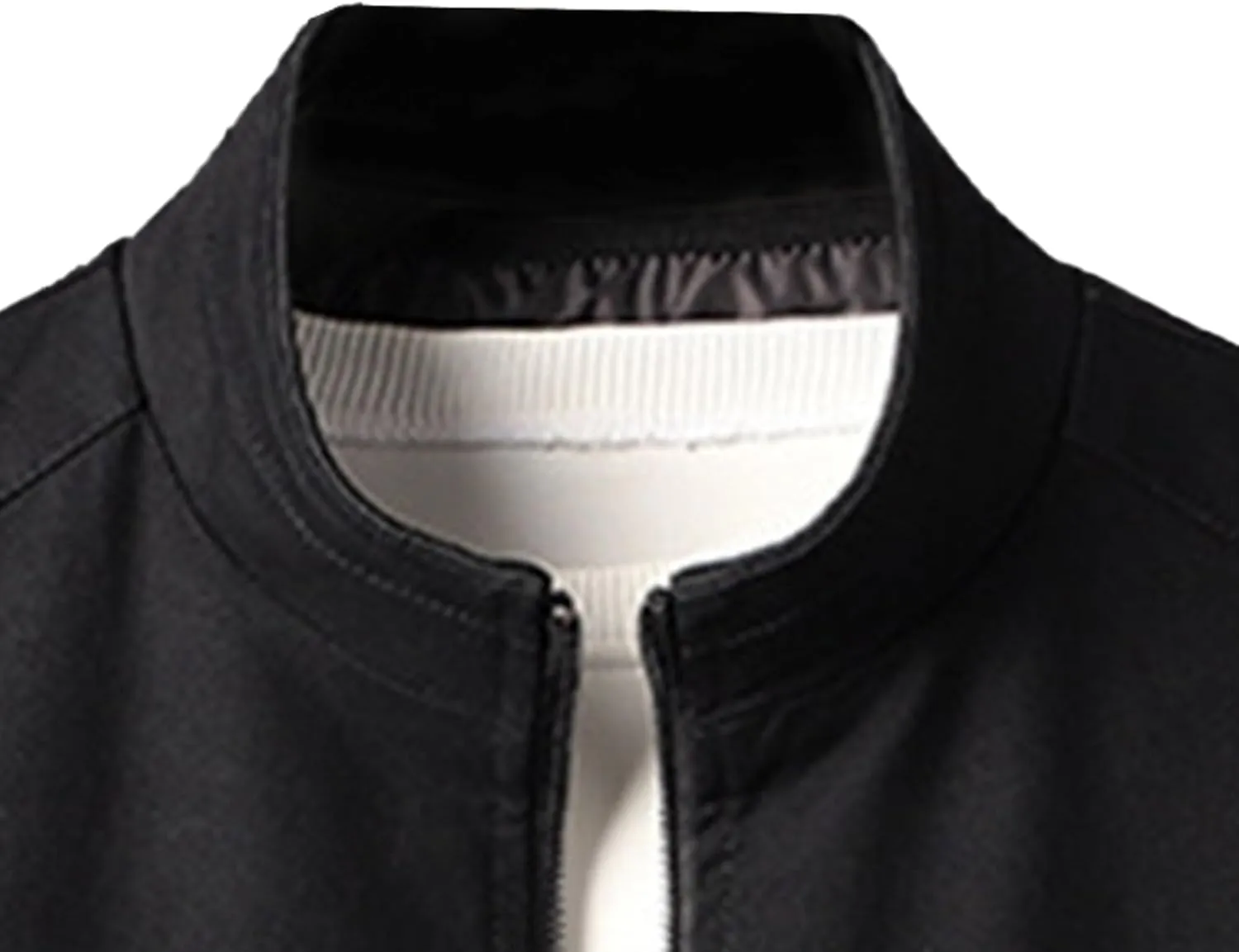 Men's Mock Neck Casual Bomber Jacket Zip Up Windproof Sport Cotton Jacket Warm Winter Lightweight Padded Coats