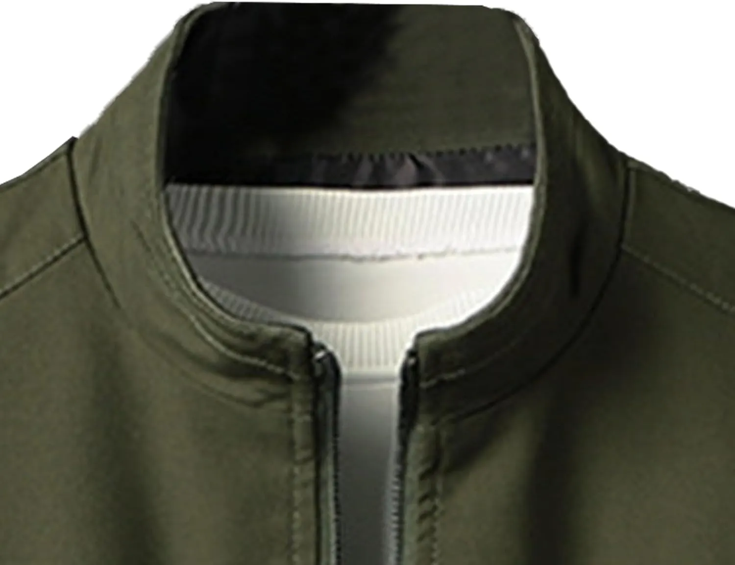 Men's Mock Neck Casual Bomber Jacket Zip Up Windproof Sport Cotton Jacket Warm Winter Lightweight Padded Coats