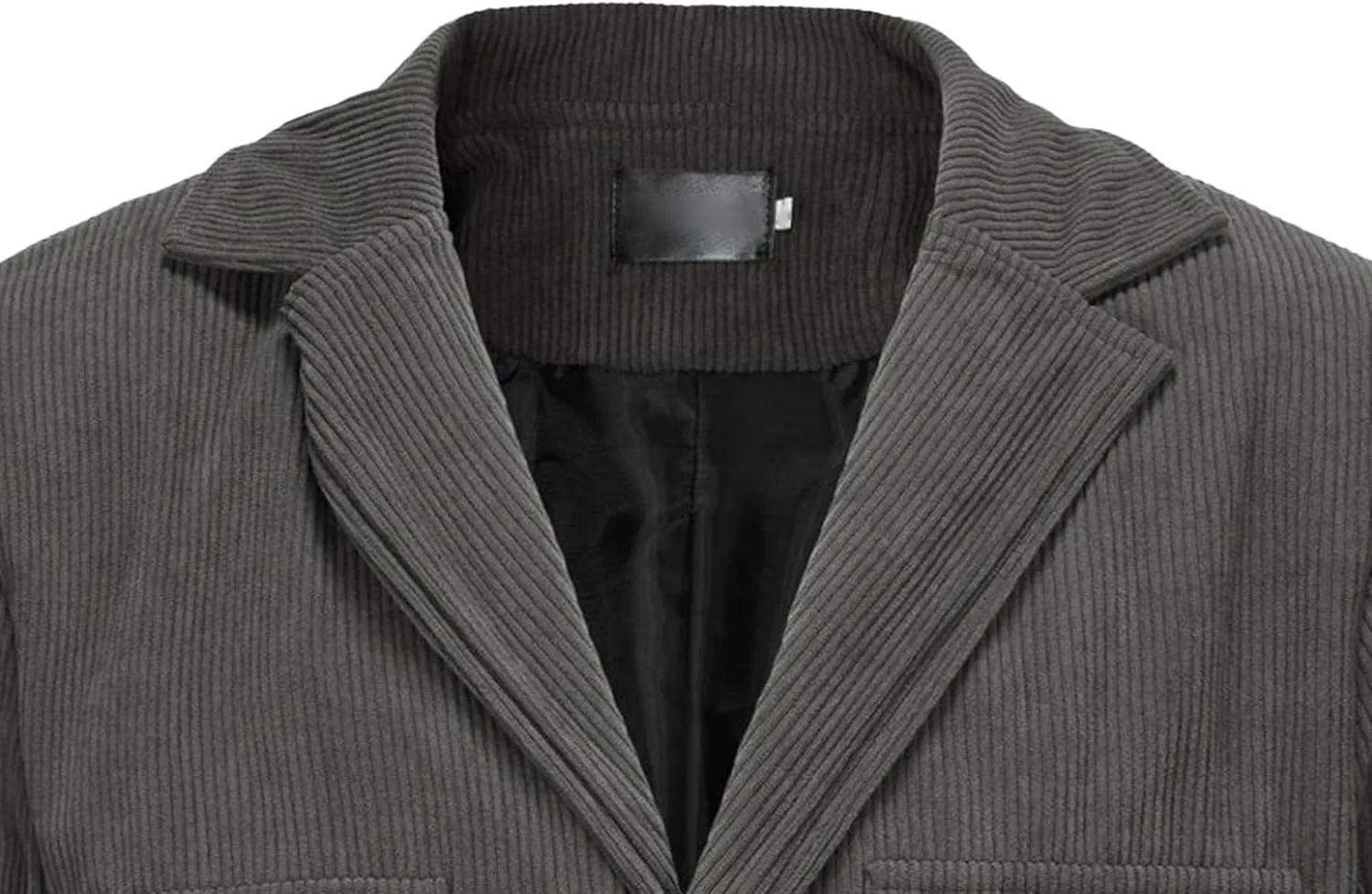 Men's Multi-Pocket Casual Corduroy Jacket Button Down Notch Collar Blazer Coats Solid Color Trendy Trucker Jacket