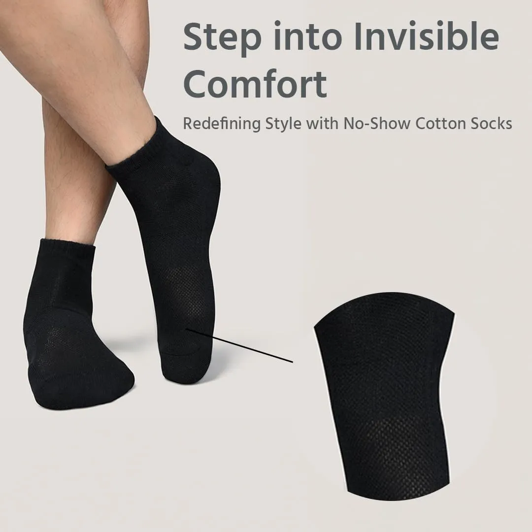 Mens No Show Mesh Socks |Pack of 4| Non Slip Invisible Low Cut Athletic Running Novelty Casual Invisible Liner Sock
