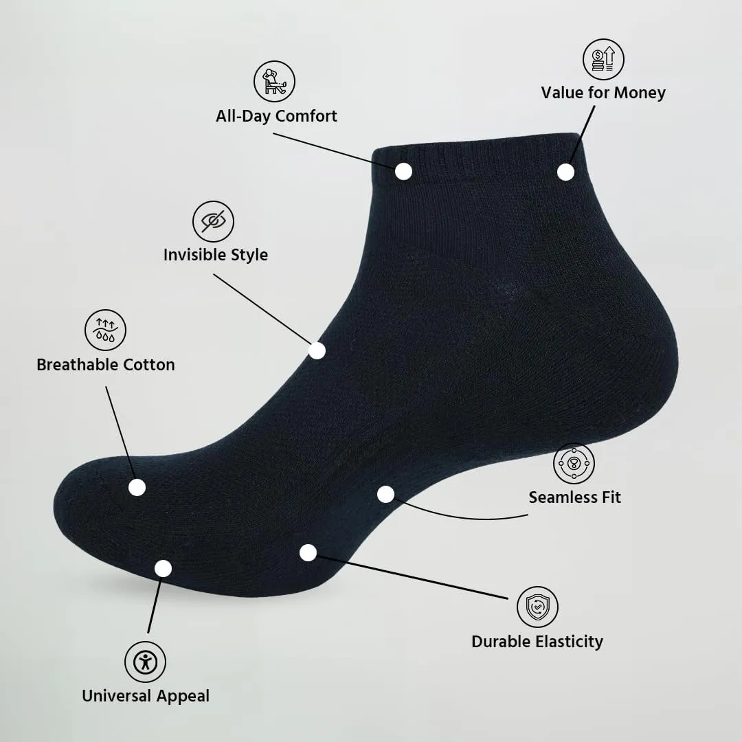 Mens No Show Mesh Socks |Pack of 4| Non Slip Invisible Low Cut Athletic Running Novelty Casual Invisible Liner Sock