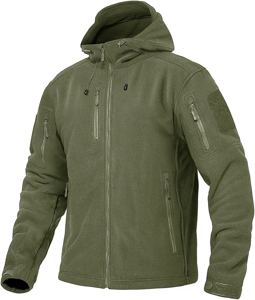 Men's Outwear Full Zip Hood Camping Hiking Hiking Workwear Jacket Windbreaker Fleece Jacket
