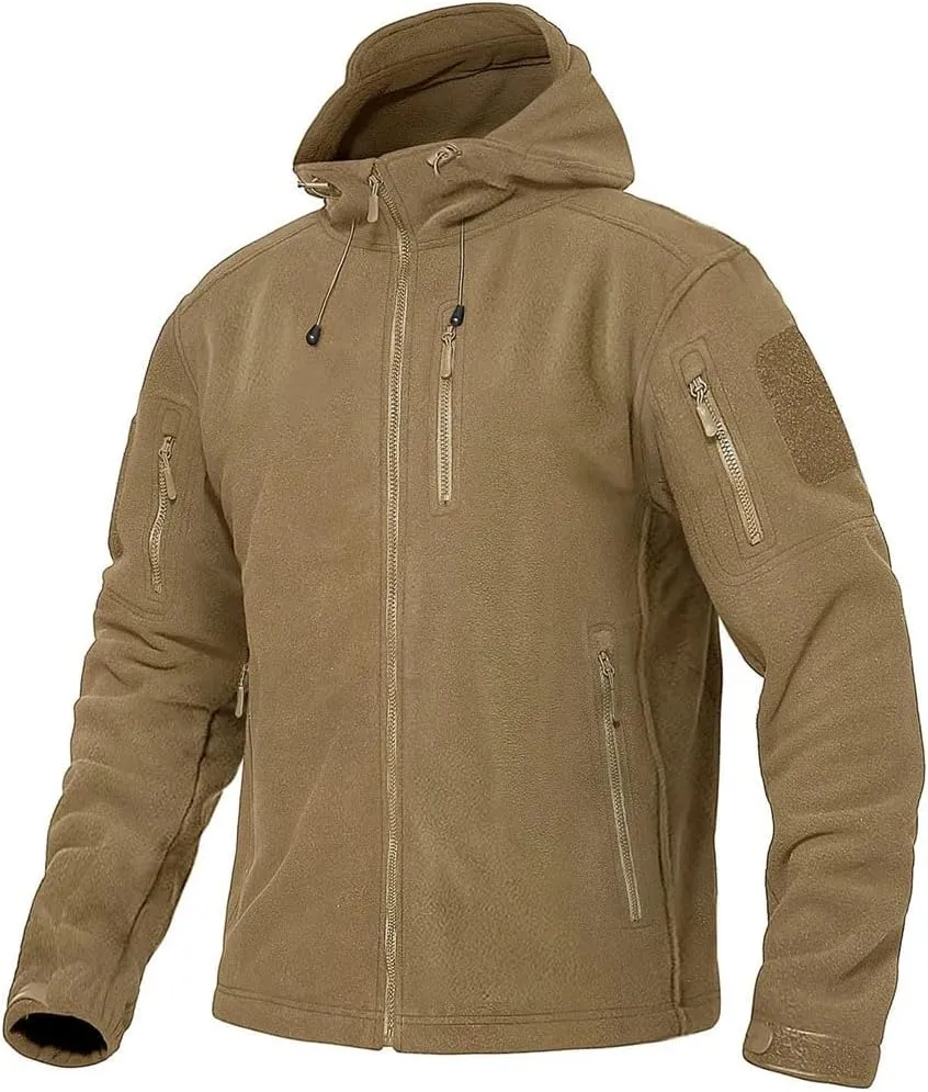 Men's Outwear Full Zip Hood Camping Hiking Hiking Workwear Jacket Windbreaker Fleece Jacket