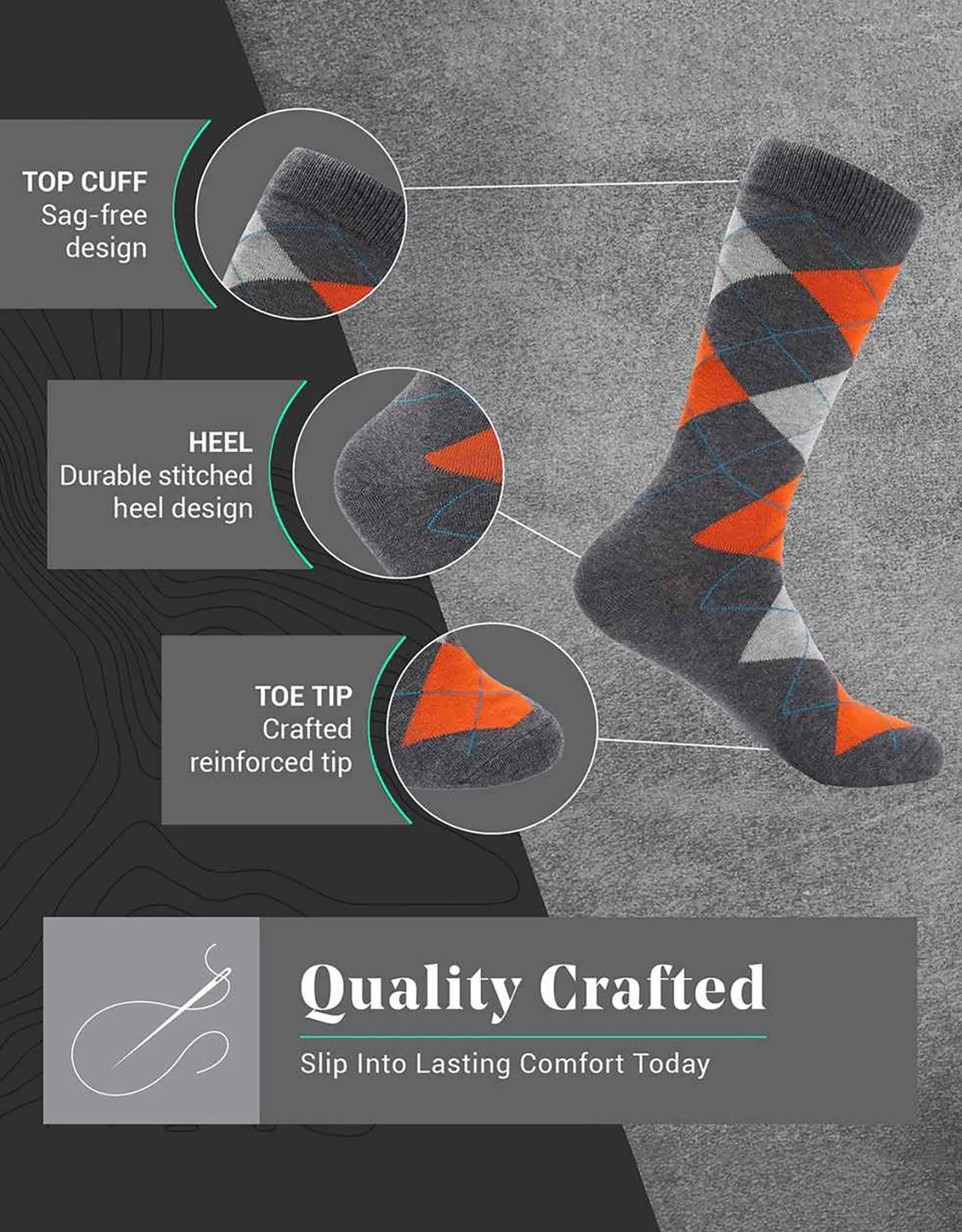 Men's Retro Collection Dress Socks 6 Pack