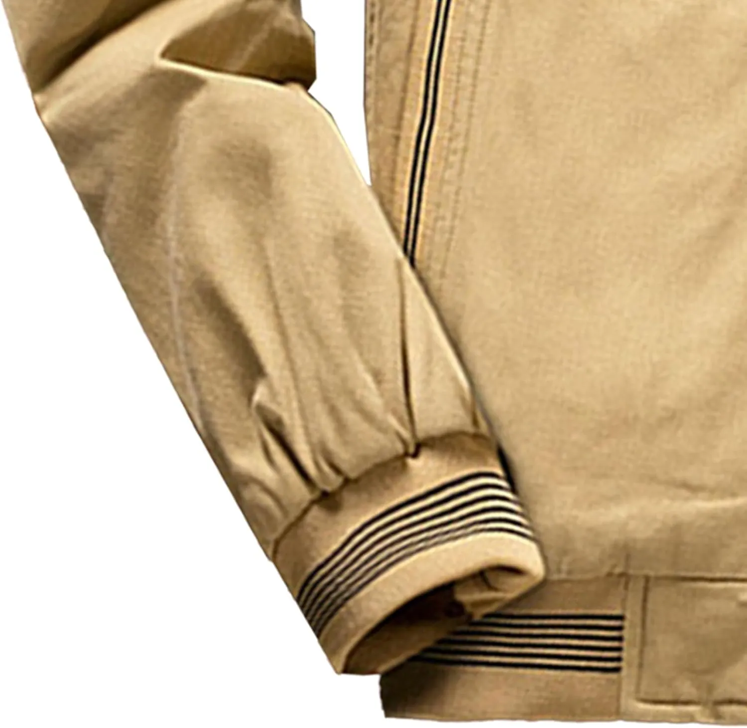 Men's Sherpa Lined Cotton Cargo Jacket Stand Collar Full Zip Fleece Jackets Winter Warm Windproof Windbreaker
