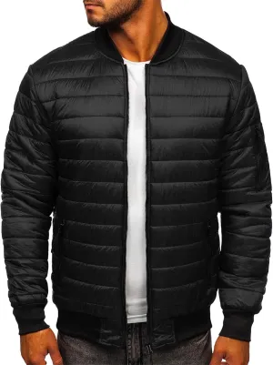 Men's Stand Collar Flight Bomber Jacket Diamond Quilted Lightweight Varsity Jackets Winter Warm Padded Outwear