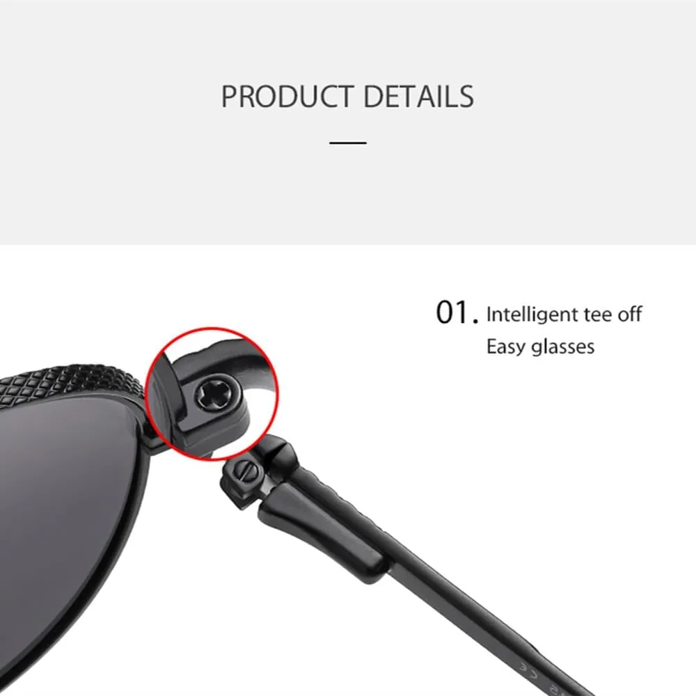 Men's Sunglasses UV400 Anti Glare Sun Glasses Driving Goggles Metal Eyeglasses Frame Travel Eyewear