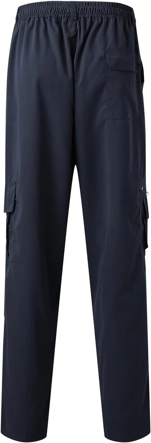 Mens Sweatpants with Pockets Drawstring Tapered Sweatpants Cargo Hippie Loose Fit Trousers with Multi-Pocket Cargo