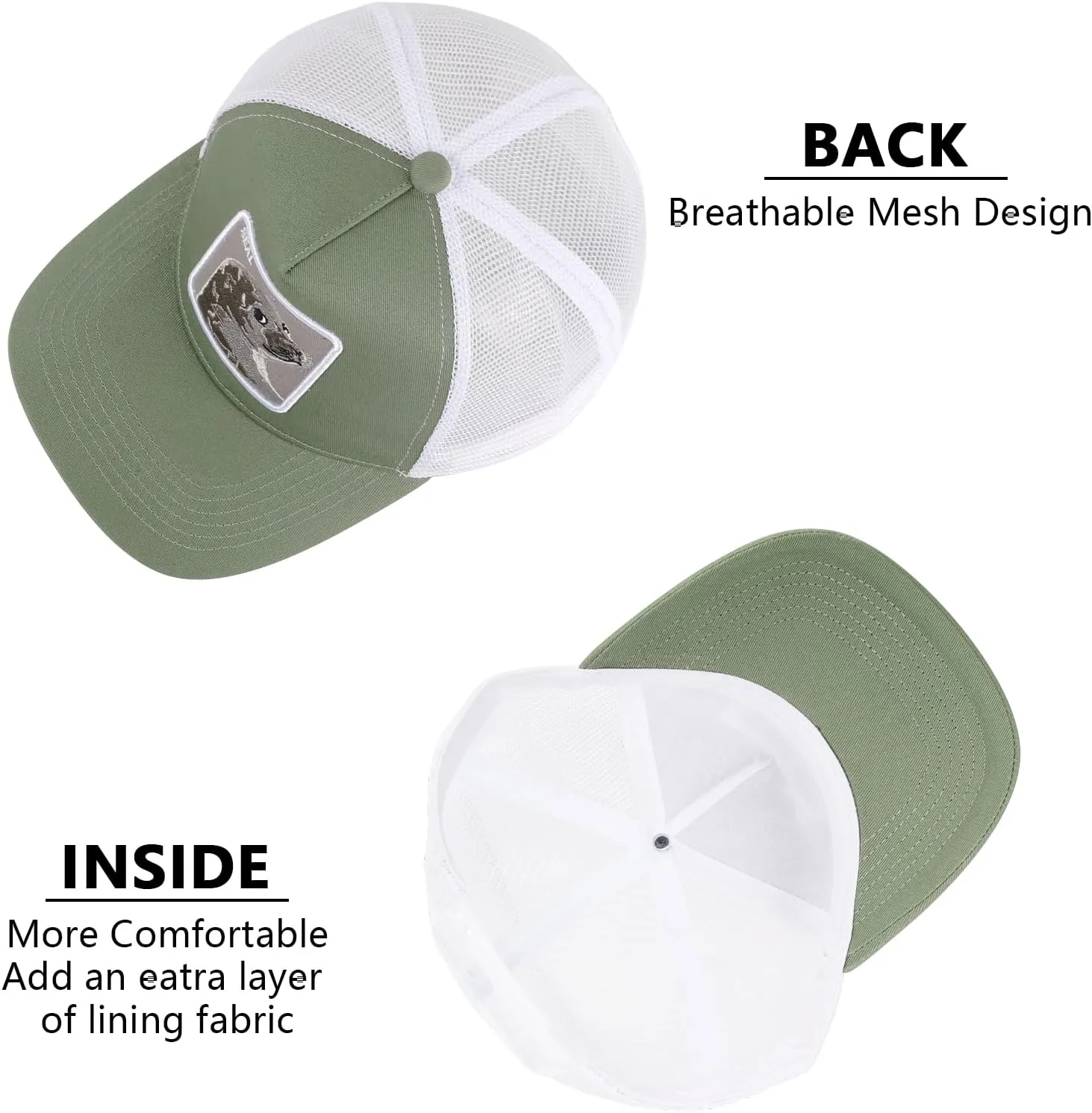Mens Trucker Hats Mesh Snapback Animal Baseball Hats Unisex Running Sport Cap for Women Men