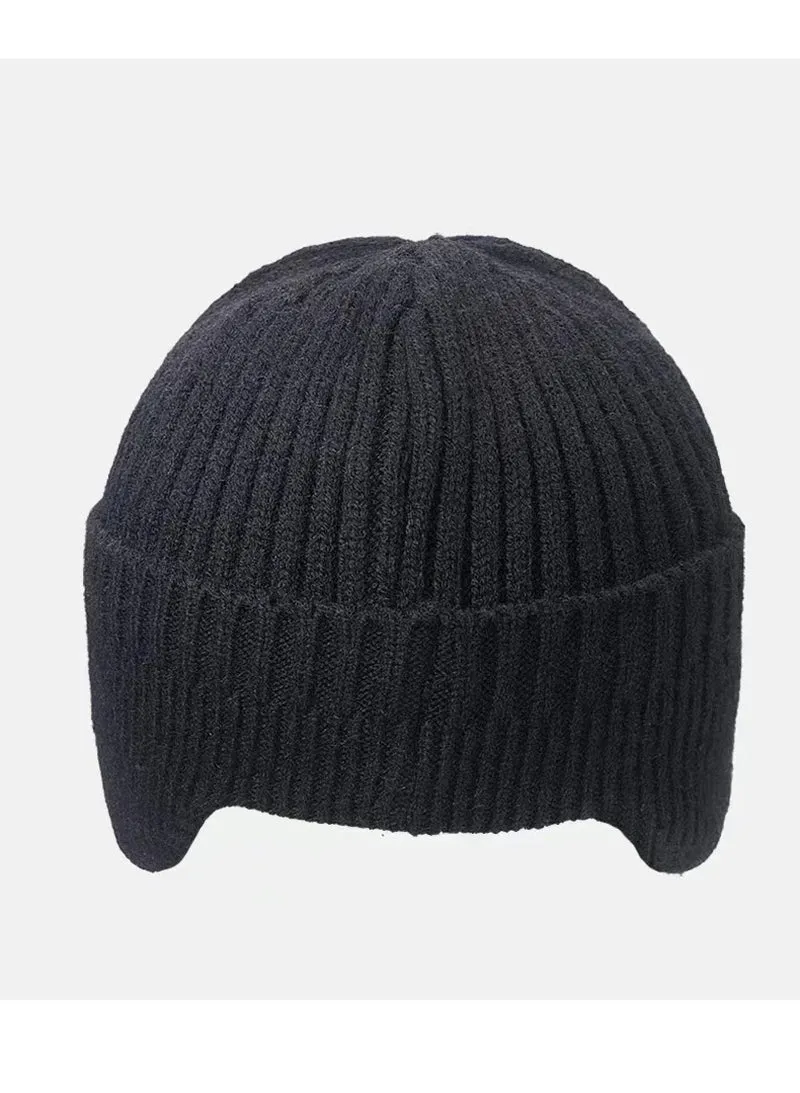 Men's Winter Knitted Cap with Ear Protection and Scarf - Warm, Thick, Windproof Baseball Hat for Outdoor Activities