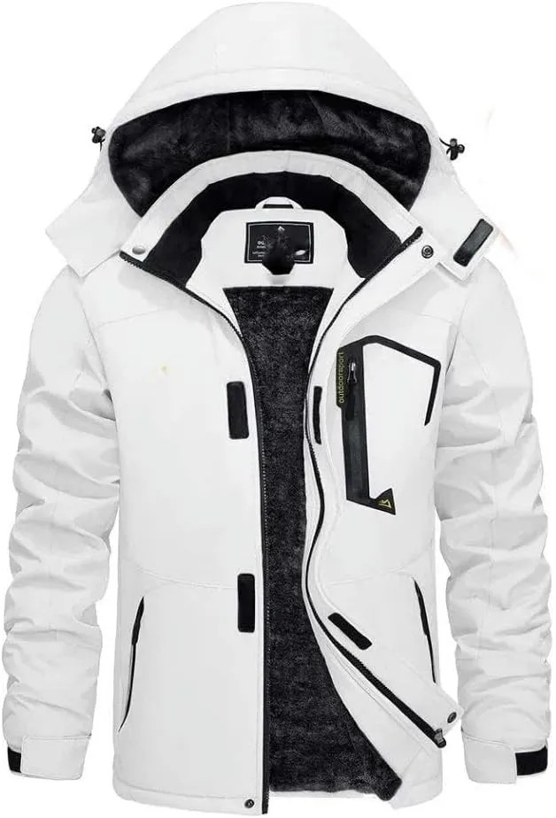 Men's winter ski jacket waterproof warm thickened fleece mountaineering jacket men's parka