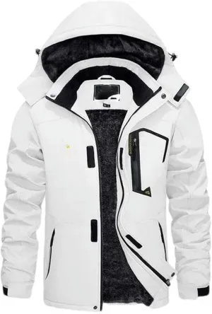 Men's winter ski jacket waterproof warm thickened fleece mountaineering jacket men's parka