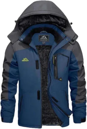Men's winter ski jacket waterproof warm thickened fleece mountaineering jacket men's parka